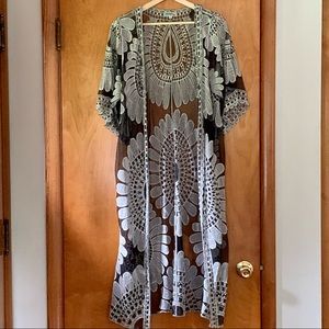 Embroidered Boho Duster Cardigan Cover Up Kimono